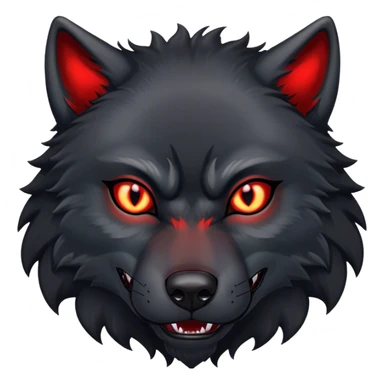 Evil aggressive black wolf with red eyes sticker