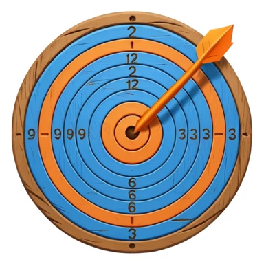 blue target with orange arrow in the center sticker