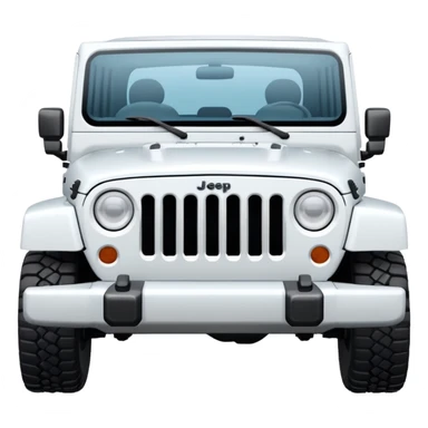 White outline jeep front sticker