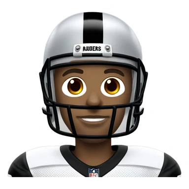 big white man wearing oakland raiders nfl football helmet and jersey sticker