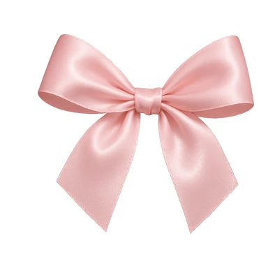 aesthetic pink bow, shiny satin texture, light pink, cute and stylish sticker