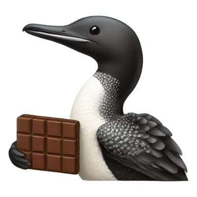 Common loon holding a chocolate bar  sticker