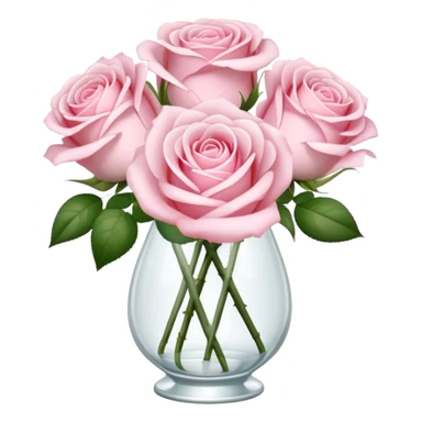 light pink roses bouquet in a vase sticker