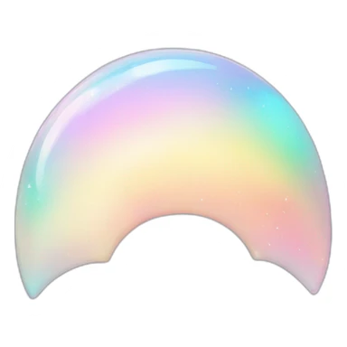 Pastel iridescent rainbow crystal crescent half moon sticker