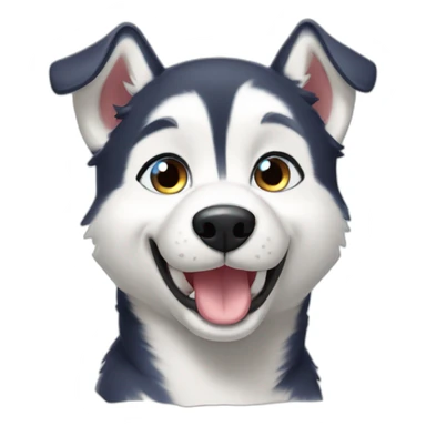 Happy husky  blue eyes short hair sticker