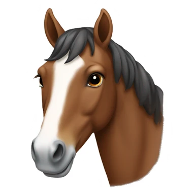 Brown horse with white spot on the nose sticker