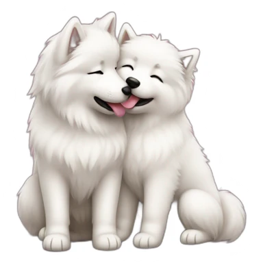 samoyede kissing sticker