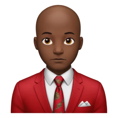 black man Bald with red necktie, red dress, heavy tattoos. sticker