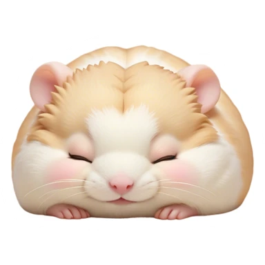 Meme-Worthy Cute Sleeping Cream Hamster Portrait Emoji, Head resting peacefully with a contented smile, showcasing a delightfully compact build and a luxuriously soft cream fur, eyes shut in a serene nap, Simplified yet hilariously adorable features, highly detailed, glowing with a soft, drowsy light, high shine, relaxed and utterly lovable, stylized with an air of playful laziness, bright and heartwarming, soft glowing outline, capturing the essence of a comically sleepy hamster, so meme-worthy it feels like it could instantly become the next viral sensation of adorable slumber! sticker