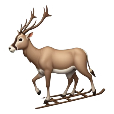 Eland met slede in dennenbos  sticker