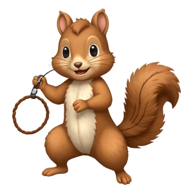 Squirrel playing jump rope sticker