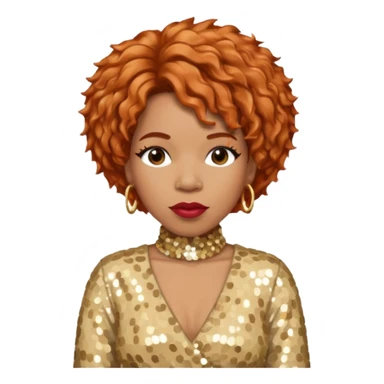 Macy Gray from Mary Mary with reddish blonde hair, cream sequin outfit sticker