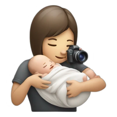 photographer photographing a newborn sticker