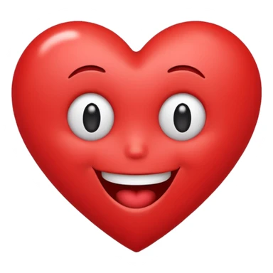 Heart with silly face sticker