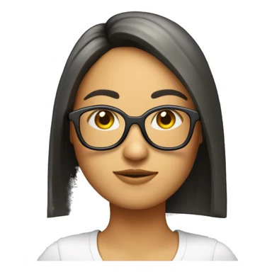 Chica moren con pelo largo, flequillo, gafas y cámara de fotos  sticker