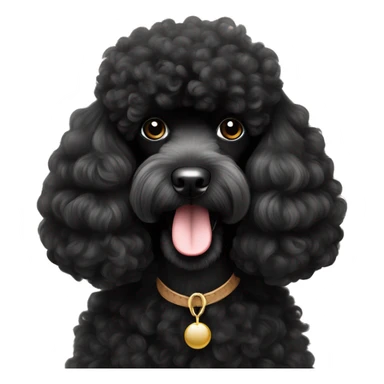 Beautiful black miniature poodle with show wool styling sticker