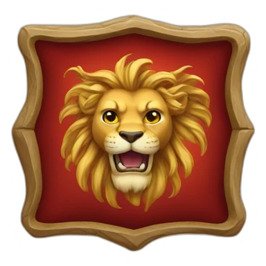 Red rampant lion sticker