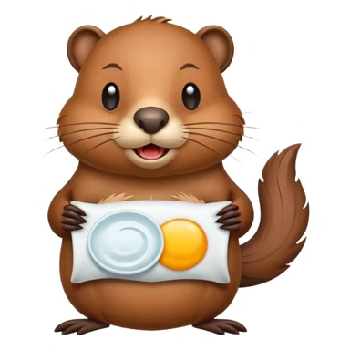 Beaver with good morning cedule sticker