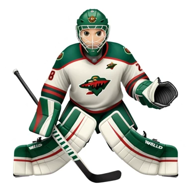 Minnesota Wild ice hockey full goalie player with gear  sticker