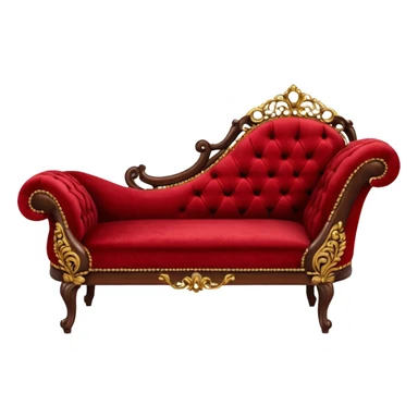 Antique Red chaise lounge sticker