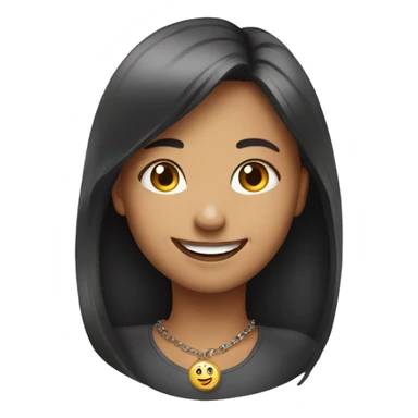 smiling girl with locket sticker