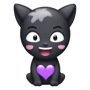 pastel kuromi winking with a purple heart sticker