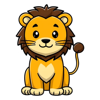 naughty lion looking sideways with mischievous expression sticker
