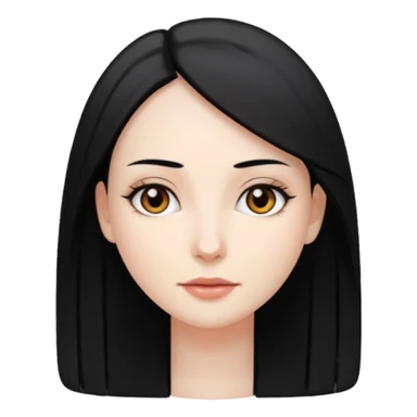 Mulher cabelo preto liso  sticker