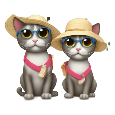 two cats on vacation in italy sticker