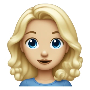 Blue-eyed blonde girl blow a kiss sticker