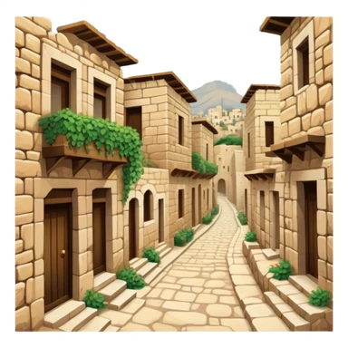 Byblos Old City Landmark Emoji – Portraying the historic stone houses, narrow streets, and Phoenician ruins. sticker