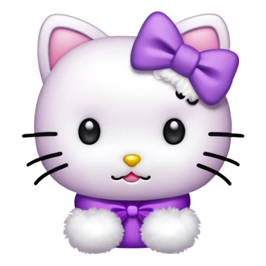Hello kitty with purple bow sticker