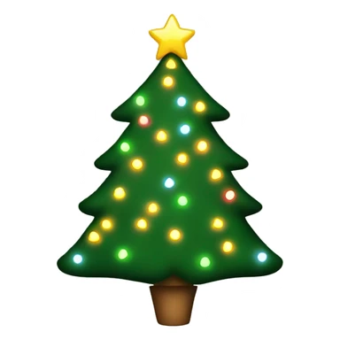 Christmas tree with lights and a star sticker