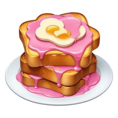 pink french toast with maple syrup sticker