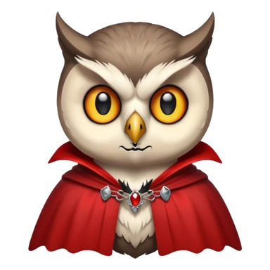 owl vampire in red collar cloak sticker