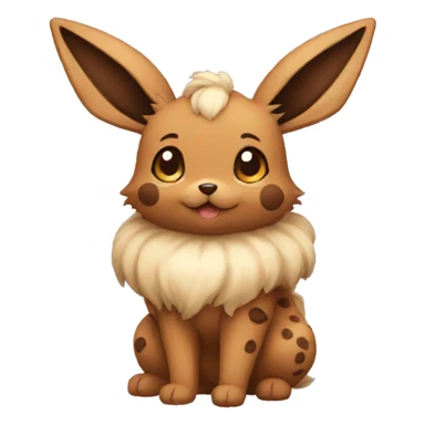 Brown Cookie-themed Eevee with chocolate chips patterns full body sticker