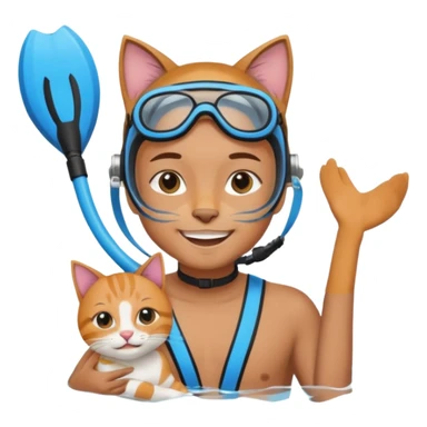 Kai Cenat holding a cat wearing a snorkel sticker