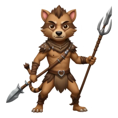 create a dnd style gnoll.png with a spear using 48x48 pixels size sticker