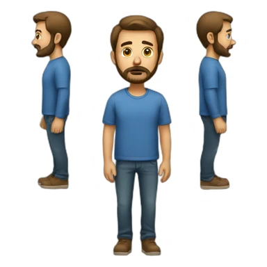 confused man with beard full body sticker