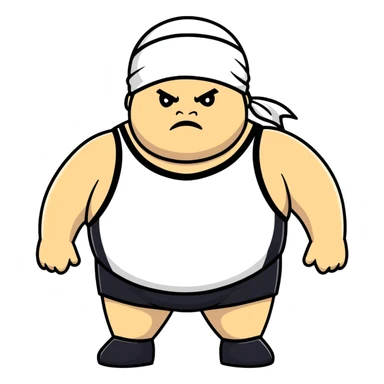 White skin fat guy with black durag in wrestling singlet sticker
