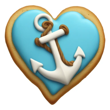 cookie heart with anchor sticker
