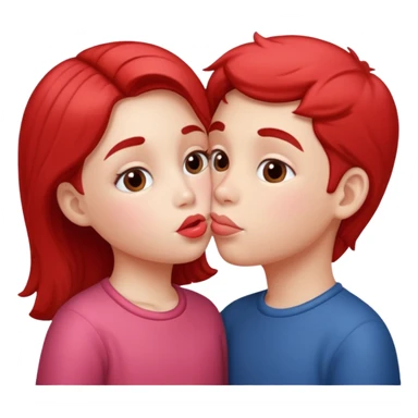 Des enfants qui se font un bisou sur la bouche sticker