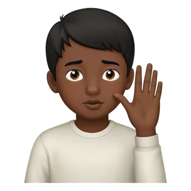 Crazy boy picking his nose with both hands and he has black hair sticker