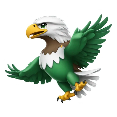 Eagle with green helmet landing sticker