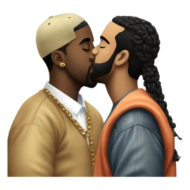 P Diddy kissing Drake. sticker