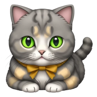 scottish fold cat with folded ears and all fur gray sticker
