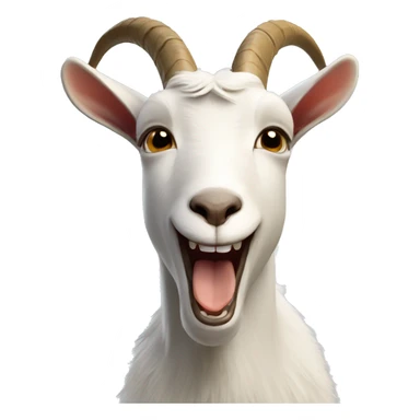a goat making a silly face sticker