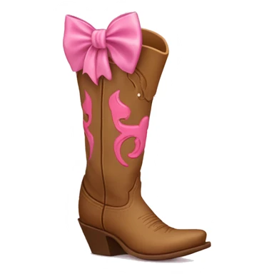 Cowgirl boots with pink bow  sticker