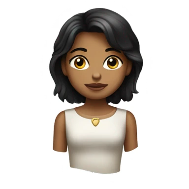 Niña con cabello corto pelo negro, de piel blanca, vestid con la insignia de judía sticker