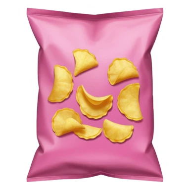 Pink bag of potato chips sticker